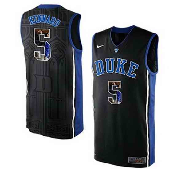 Duke Blue Devils 5 Luke Kennard Black With Portrait Print College Basketball Jersey